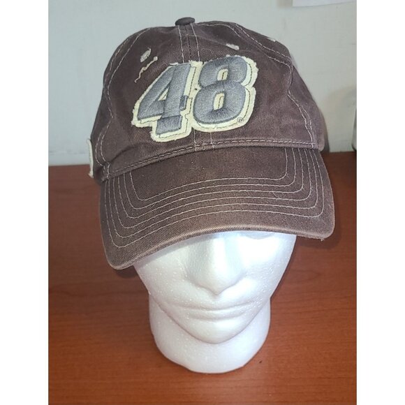 #48 NASCAR Baseball Cap Hat Jimmie Johnson Brown Adjustable - Picture 1 of 8